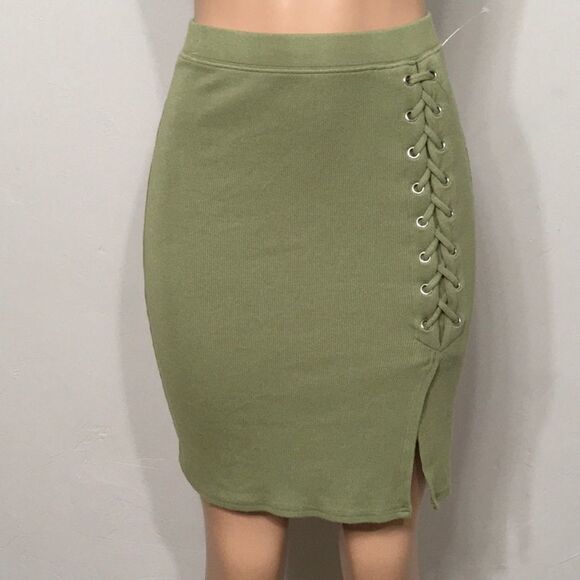 Summer Sage stretch knit faux lace up skirt. NWOT - Picture 3 of 6